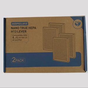 Hopelife Nano True HEPA H13 Lever 2 Pk for Medify Air MA-25 Air Purifier